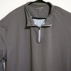 Peter Millar Pullover Mens 2X Long Sleeve 1/4 Zip Wicking Golf Stretch Gray